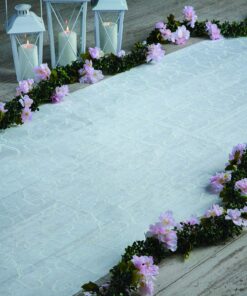 Alternative view of Fun Express Two Hearts Wedding Aisle Runner - White with Hear Designs - 100 feet Long - Perfect for Indoor, Outdoor, Beach Weddings - Polyester