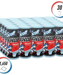 Scott Shop Towels Original (75130), Blue Shop Towels, 1 Roll/Pack, 30 Packs/Case 30 Count (Pack of 1) 8 81m J4U3VZL