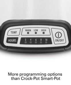 Alternative view of Hamilton Beach Programmable Slow Cooker, 7 quart with Clip-Tight Sealed Lid, Stainless Steel (33476), Silver