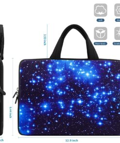 iColor Starry Ultra-Portable Neoprene Carrying Protective Case Sleeve Briefcase Pouch Bag Tote with Handle Fits 11.6 12 12.1 12.2 Inch Netbook/Laptop (IHB12-003) 11.6" ~ 12.1" IHB12-03 16 81m dQ3o7KS
