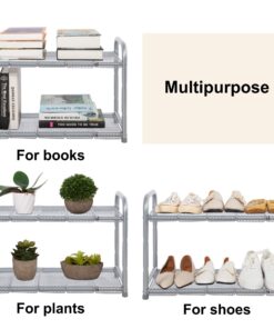 STORAGE MANIAC Under Sink 2 Tier Expandable (Width & Height) Shelf Organizer, Under Sink Organizer and Storage with 10 Removable Steel Panels for Kitchen, Bathroom - from 18.5 to 30 Inches, Silver 22 81m0r7oYWL