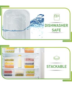 PrepNaturals 50 Pack Meal Prep Containers - 50 Pack of 25 Oz 100% BPA-free Plastic Food Storage Containers with Lids - Reusable Plastic Containers with Lids - Dishwasher Safe Lunch Containers Rectangular 25 81m0z4LDa2L