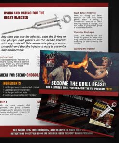 Grill Beast - 304 Stainless Steel Meat Injector Kit with 2-oz Large Capacity Barrel and 3 Professional Marinade Needles Beast Injector 27 81m1fZktbyL