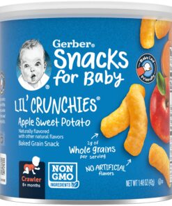 Gerber Lil Crunchies Variety Pack, 2 Garden Tomato, 2 Apple Sweet Potato, 2 Mild Cheddar, 1.48 OZ each (6 CT) Variety Pack (3 Flavors) Pack of 6 13 81m2XrPcz5L