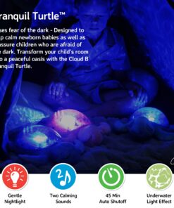 Alternative view of Cloud b Ocean Projector Nightlight with White Noise Soothing Sounds | Adjustable Settings and Auto-Shutoff | Tranquil Turtle™ - Aqua Tranquil Turtle - Aqua