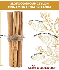 Slofoodgroup Ceylon Cinnamon Sticks - Pure Ceylon Cinnamon Quills 5 Inch Cut Cinnamon Spice from Sri Lanka, True Cinnamon - Cinnamomum Verum, 1 OZ. 1 Ounce (Pack of 1) 13 81m2xrVAPlL