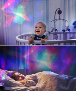 Aurora Northern Light Projection LED Night Light Lamp with 8 Lighting Mode & Speaker, Relaxing Light Show for Baby Kids and Adults, Mood Light for Baby Nursery Bedroom Living Room (Black) Blue,Green 22 81m3KAZ6jL
