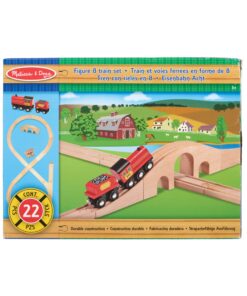 Melissa & Doug Classic Wooden Figure Eight Train Set (22 pcs) 28 81m3NQlN9RL 1
