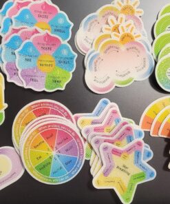 Cusprtm 48 Pcs Anxiety Sensory Stickers, 2 Textured Tactile Rough Calm Stickers Large Size Breathing Stickers Mindfulness Stickers for School Office Classroom Adults Teens Sensory Items 61 81m3Nz83CZL