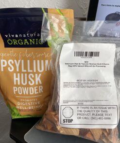 Viva Naturals Organic Psyllium Husk Powder (1.5 lbs) - Easy Mixing Fiber Supplement, Finely Ground & Non-GMO Powder for Promoting Regularity 1.5 Pound (Pack of 1) 31 81m4sW3o7XL