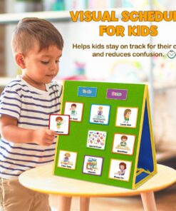 Godery Large Visual Schedule for Kids Chore Reward Chart,Bedtime Routine Chart for Toddlers,Double Side Schedule Board With 109 Cards for Home School Planner,Autism Learning Materials. 32 81m5IUsJTfL