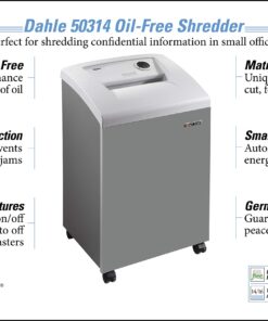 Dahle 50314 Oil-Free Paper Shredder w/Jam Protection, SmartPower, German Engineered, 16 Sheet Max, Security Level P-4, 2-4 Users P-4 Security Level | 16 Sheets | 23 Gal. Waste 12 81m6GLBZd1L