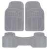 BDK Original ProLiner 3 Piece Heavy Duty Front & Rear Rubber Floor Mats for Car SUV Van & Truck, Gray - All Weather Floor Protection with Universal Fit Design 3PC Front & Rear 3 81m6Xg7SDXL