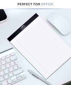 Alitte Legal Notepads 8.5 x 11, Pack of 12 - Perforated Wide Ruled Writing Pad - Premium Thick Paper, No Ink Bleeding - Blank Legal Pads For Home, Office, School, Business - 50 Sheets Per Notebook 12 Pack White 11 81m7A95ABWL