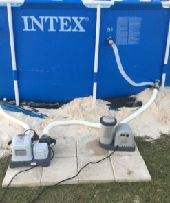 Intex 18ft X 48in Metal Frame Pool Set with Filter Pump, Ladder, Ground Cloth & Pool Cover 18-Feet by 48-inch 29 81m7OX7XF2L