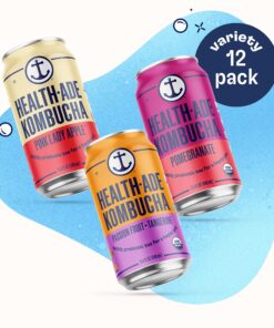 Health-Ade Canned Kombucha Tea Organic Drink, Fermented Tea with Living Probiotics, Detoxifying Acids, Supports Gut Health, Non-GMO, Vegan, Gluten Free, 12 Pack (11.5 Fl Oz Cans), Fruity Favorites Variety Pack in Cans 8 81m8m 4CraL