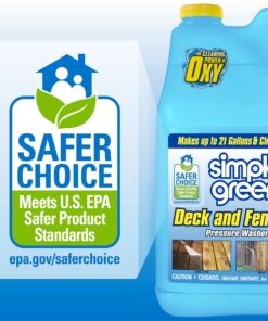 Simple Green Oxy Solve Deck and Fence Pressure Washer Cleaner, Colorless to Pale Straw, Unscented, 128 Fl Oz (Packaging May Vary) 25 81mB92WinL