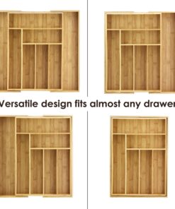 Totally Bamboo Kitchen Drawer Organizer, Expandable Silverware Organizer and Utensil Holder, 8 Compartments with Dividers 23 81mCTQ9HxGL