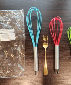 Silicone Whisk Set of 3 - Silicone Whisks for Cooking Non-Scratch - Silicone Whisk Set - Hand Whisk - Wisk - Metal Whisk - Small Whisk - Mini Whisk - Stainless Steel Whisk Multicolor 26 81mIDojUa3L