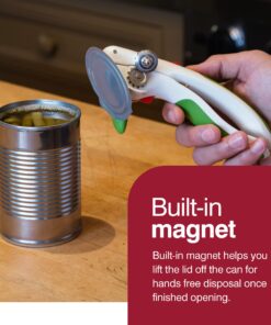 Zyliss Lock N' Lift Can Opener - Can Opener with Lid Lifter Magnet - Manual Can Opener with Locking Mechanism - Safe and Easy-to-Turn - Stainless Steel - Green Lock & Lift Green 14 81mKN4VZTL