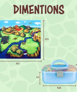 Toyvelt Dinosaur Play Set Dinosaur Toys Includes Dinosaur Figures, Trees, Rocks, Playmat, And A Beautiful Container Create A Dino World Great Gift For Boys & Girls Ages 3,4,5,6, And Up Updated Version 22 81mM1M6YnaL