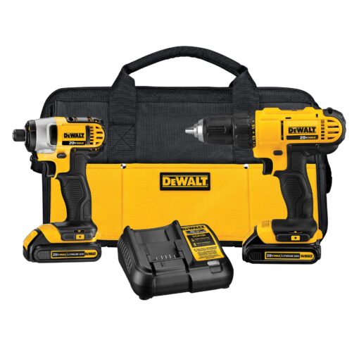 DEWALT 20V MAX Cordless Drill and Impact Driver, Power Tool Combo Kit with 2 Batteries and Charger, Yellow/Black (DCK240C2) Impact Driver/Drill Combo Only