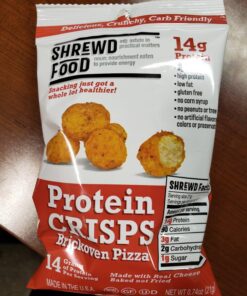Shrewd Food Protein Puffs, Low Carb Cheese Pizza Puffs, High Protein Crunch, Keto Friendly Snack, Savory Protein Chip, 14g Protein Per Serving, 2g Carbs, Brick Oven Pizza, 8 Pack 34 81mMxv mINL