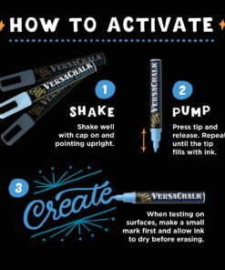 VersaChalk White Chalkboard Chalk Markers - Wet Erase Dustless Chalk Ink Paint Marker for Blackboard, Dry Erase White Board, Chalkboard Sign (BOLD 5mm, 4/SET) BOLD 5mm, 4/SET 14 81mPCj4HzL