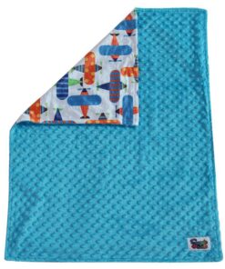 Alternative view of Unisex Baby Reversible Minky Dot Stroller Blanket (Choose Color) (Airplane/Turquoise) Airplane / Turquoise