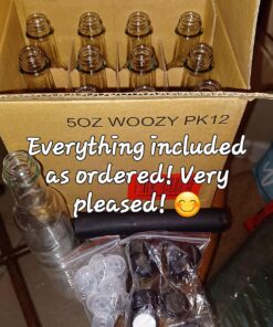 nicebottles Clear Glass Woozy Bottles with Shrink Capsules, 5 Oz, Case of 12 5 Oz with Screw Caps & Shrink Capsules - Pack 12 25 81mQu2SGwaL