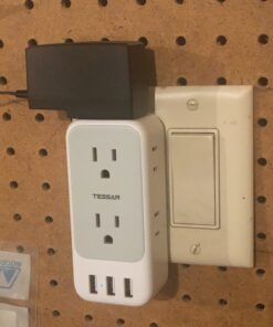 Multi Plug Outlet Extender with USB, TESSAN Electrical 7 Outlet Splitter with 3 USB Wall Charger, Multiple Power Expander for Cruise, Office, Home, Dorm Essentials Gray 3 USB A 32 81mQyTJtaUL