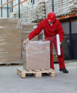 PofA Stretch Film Plastic Wrap - Clear, 18 In x 1200 Ft x 80 Gauge (20 Micron), 4 Roll with 1 Pair Hand Saver, Industrial Heavy Duty Shrink Wrap for Packing, Shipping, Pallet, Moving Supplies CLEAR - 4 ROLLS & HAND SAVER 15 81mRPXrdggL