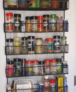 Spice Rack Organizer – Space Saving Wall Mount 5-Tier Wire Shelves for Pantry or Cabinets – Kitchen Organization and Storage by Home-Complete (Black) 43 81mRo NyyL