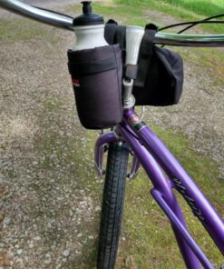 Bushwhacker Shasta Black - Insulated Bike Water Bottle Holder w/ 20 oz. BPA Free Bottle - Two Point Bicycle Frame & Handlebar Attachment w/Belt Loop No Screws Hardware Required Cycling 19 81mSSIzXF8L