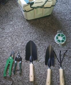 8-Piece Garden Hand Tool Set - Canvas Tote Gardening Tool Kit with Snip, Pruner, Rake, Trowel, Shovel, Spray Bottle, and Soft Wire Tie by Pure Garden 7 Piece 22 81mT rCq2KL