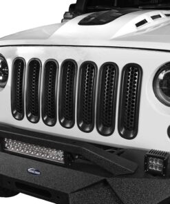 Hooke Road for Jeep Wrangler JK Grill Inserts, Matte Black Front Mesh Grille Cover Guard Clip-in for Jeep JK Wrangler & Wrangler Unlimited 2007-2018 Accessories 28 81mTowzSqQL