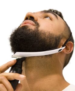 Aberlite FlexShaper - Beard Shaper Neckline Guide - Hands-Free & Flexible, The Ultimate Shaping Template, Trimmer, Lineup Stencil Kit beard liner tool outliner (White) White 29 81mVD4m2DcL