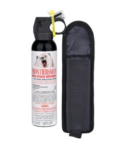 SABRE Frontiersman 9.2 oz. Bear Spray, Maximum Strength 2.0% Major Capsaicinoids, Powerful 35 ft. Range Bear Deterrent, Outdoor Camping & Hiking Protection, Quick Draw Holster & Multipack Options Black3 29 81mVG8dn1aL