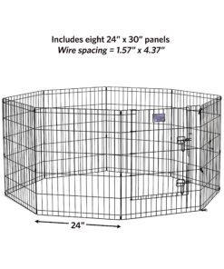 MidWest Homes for Pets Foldable Metal Dog Exercise Pen / Pet Playpen. Black w/ door, 24'W x 30'H, 1-Year Manufacturer's Warranty 30" H 28 81mVufMEPIL
