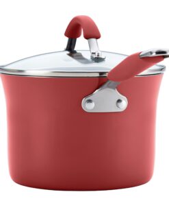 Rachael Ray Cucina Nonstick Cookware Pots and Pans Set, 12 Piece, Cranberry Red Cookware Set 39 81mWh9765L