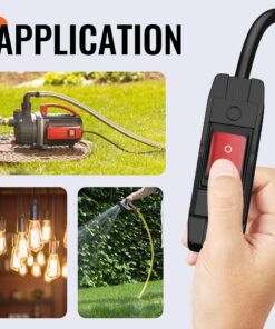 Joinfworld 2 Ft Extension Cord with Switch Outdoor 14AWG 3 Prong Switched Extension Cord 15A 125V Waterproof Lighted Extension Cord Inline Switch for Electrical Equipment 25 81mYsI6Sn8L