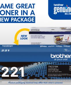Brother Genuine Standard Yield Toner Cartridge, TN221BK, Replacement Black Toner, Page Yield Upto 2,500 Pages, Amazon Dash Replenishment Cartridge, TN221 Single Toner Set 12 81mZ9atgSjL