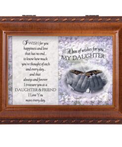 Cottage Garden Box of Wishes for You My Daughter Woodgrain Rope Trim Jewelry Music Box Plays You are My Sunshine 9 81mb69R0siL