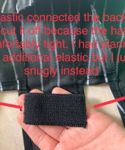 KNG Tie Back Chef Hat – Adjustable Chef Cap for Men or Women One Size Black With White 15 81mclAYQo8L