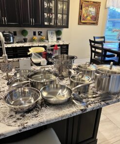 Duxtop Professional Stainless Steel Pots and Pans Set, 17PC Induction Cookware Set, Impact-bonded Technology 35 81mcy0jiovL