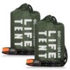 Go Time Gear Life Tent Emergency Survival Shelter – 2 Person Emergency Tent – Use As Survival Tent, Emergency Shelter, Tube Tent, Survival Tarp - Includes Survival Whistle & Paracord Green 2 Pack 22 81mdR8XCxRL