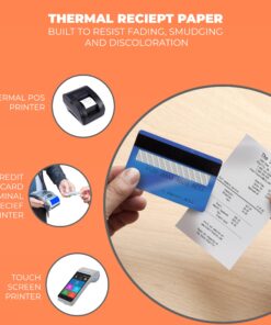 Thermal Credit Card Paper Rolls Printer Paper Receipts 2 1/4" X 50' for Popular Credit Card Machines POS and Cash Registers BPA Free 50 Rolls (CORE 50 Rolls) 2 1/4" x 50' 20 81mdzyfW0SL