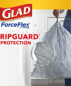 Glad ForceFlex Tall Kitchen Drawstring Trash Bags, 13 Gal, Fresh Clean Scent with Febreze, 110 Ct 110 Count (Pack of 1) 28 81me2h7ufL