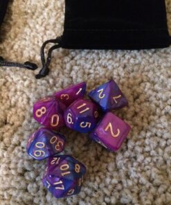 SmartDealsPro 5 x 7-Die Double-Colors Polyhedral Dice Sets with Pouches for D&D DND RPG MTG Dungeon and Dragons Table Board Roll Playing Games D4 D6 D8 D10 D% D12 D20 5-color Sets 109 81me9 MobL