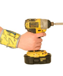 BYKES Magnetic Wristband for Holding Screws, Nuts, Nails and Bolts | Super Strong Magnetic Tool Wristband for Men and Women | Extra Large Magnetic Wrist Tool Holder | Tool Gifts for Men | Yellow/Gray 8 81menCX8XL